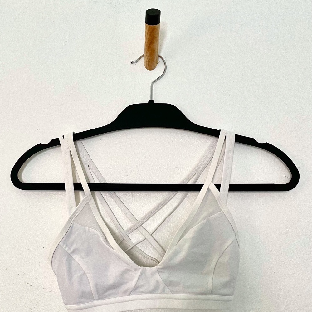 Lululemon white strappy sports bra